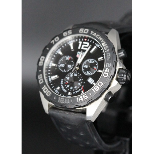 161 - 2019 TAG HEUER FORMULA 1 CHRONOGRAPH RUBBER MEN'S WATCH -43MM- MODEL CAZ1010- SERIAL NUMBER WUD1978 ... 