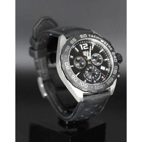 161 - 2019 TAG HEUER FORMULA 1 CHRONOGRAPH RUBBER MEN'S WATCH -43MM- MODEL CAZ1010- SERIAL NUMBER WUD1978 ... 