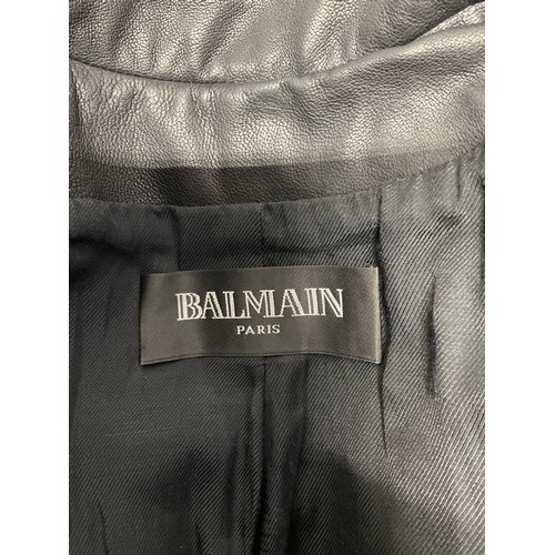 104 - BALMAIN DOUBLE BREASTED LEATHER JACKET SIZE 38 (UK 10) 100% LAMBS LEATHER - PRODUCT CODE 997499 163P... 