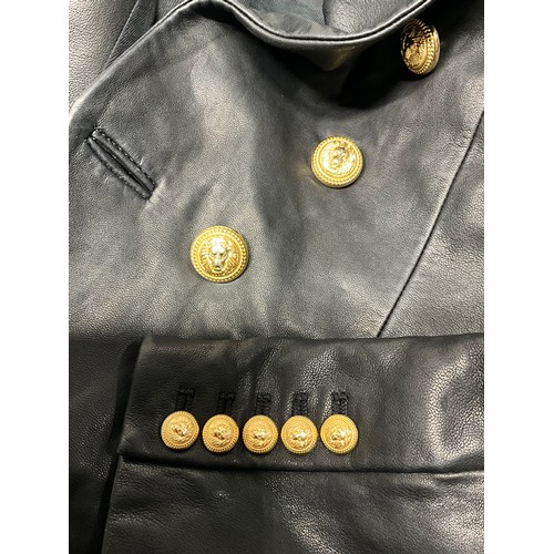 104 - BALMAIN DOUBLE BREASTED LEATHER JACKET SIZE 38 (UK 10) 100% LAMBS LEATHER - PRODUCT CODE 997499 163P... 