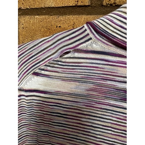 152 - MISSONI PURPLE STRIPED POLO SHIRT RRP £260 SIZE 48 A/F (CJR/300620/1)