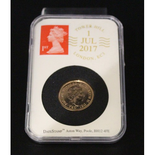 157 - 2017 ELIZABETH II GOLD PROOF SOVEREIGN 200th ANNIVERSARY (22 carat, 7.98g) - 'PISTRUCCI'S ST GEORGE ... 