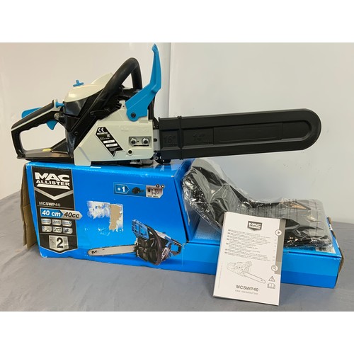 41 - MACALLISTER PETROL CHAINSAW MCSWP40 NEW IN BOX NEW RRP £129 EACH (P21042587 REF MS/2)