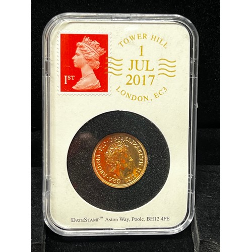 157 - 2017 ELIZABETH II GOLD PROOF SOVEREIGN 200th ANNIVERSARY (22 carat, 7.98g) - 'PISTRUCCI'S ST GEORGE ... 