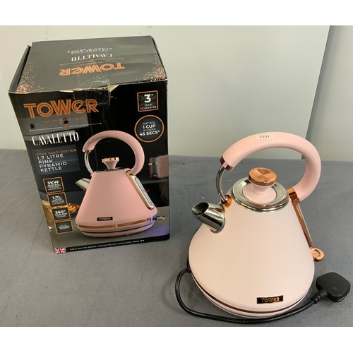 31 - TOWER CAVALETTO 1.7LTR PINK PYRAMID KETTLE RRP £38.00