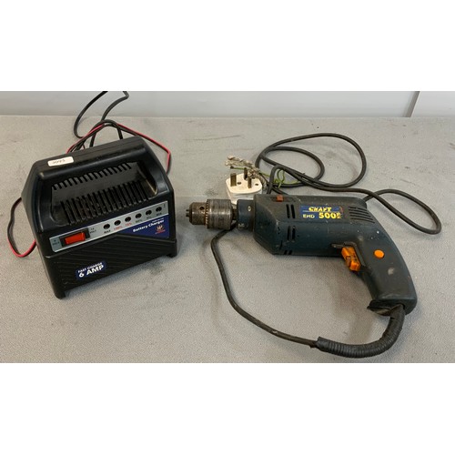 4 - POWER CRAFT EHD500E 240V DRILL & FIFTH GEAR FAST CHARGE 6 AMP BATTERY CHARGER
