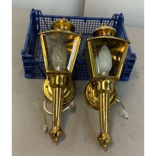 51 - PAIR OF BRASS OUTSIDE LIGHTS