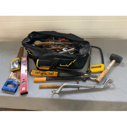 62 - RAPTOR TOOL BAG & SELECTION OF TOOLS