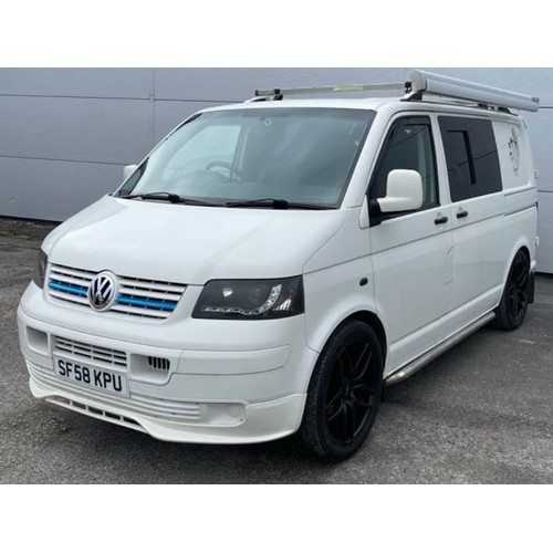 175 - 2008 VW TRANSPORTER T32 102 TDI SWB DIESEL REG NO' SF58KPU' MOT 07.11.2024 - 2 BERTH, FULL WIDTH BED... 