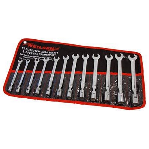 81 - NEW NEILSON 12 PCS FLEXI SOCKET & OPEN END WRENCH SET