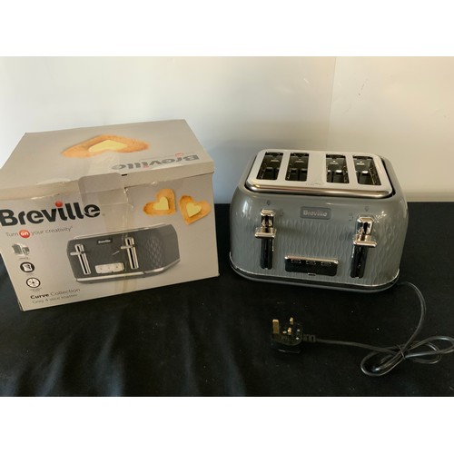 2 - BREVILLE 4 SLICE TOASTER CURVE COLLECTION IN GREY - RRP £44