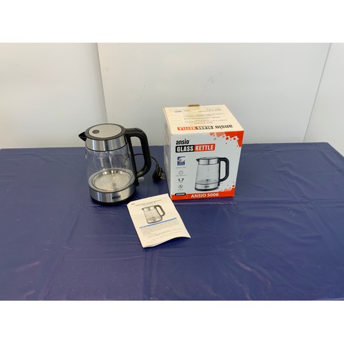 60 - ANSIO GLASS KETTLE 1.7 LITRE RRP £29.97