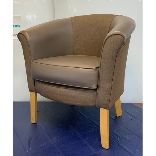 7 - BROWN TUB CHAIR