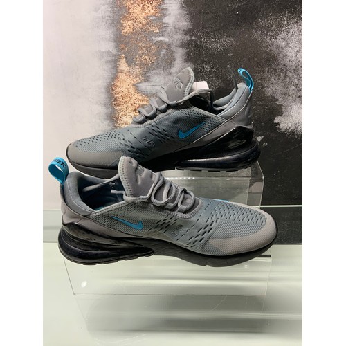 127 - NIKE AIR MAX 270 GREY/BLUE SIZE UK 9.5 RRP £144.99 (P22048564OMC/170322/10)