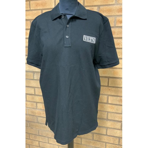 169 - VALENTINO GARVANI COTTON LOGO POLO SHIRT BLACK SIZE L RRP £425 (P22048566OMC/170322/11)