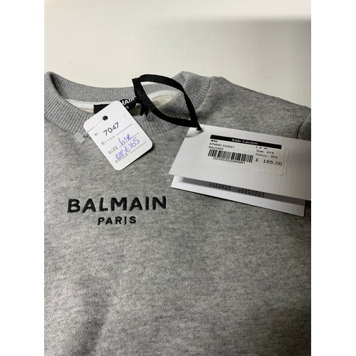 177 - BALMAIN GREY SWEAT TOP SIZE 6YR RRP £165 NEW WITH TAG (P22048571OMC/170322/12)