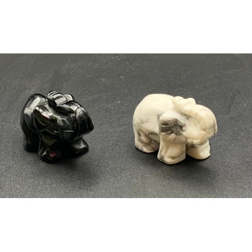 229 - 2 X Mookaitedecor Natural Stone Elephants RRP £20 ( P23007079 /C )