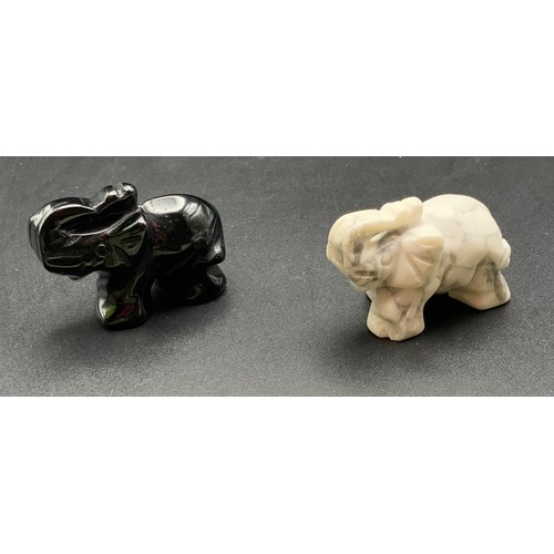 229 - 2 X Mookaitedecor Natural Stone Elephants RRP £20 ( P23007079 /C )