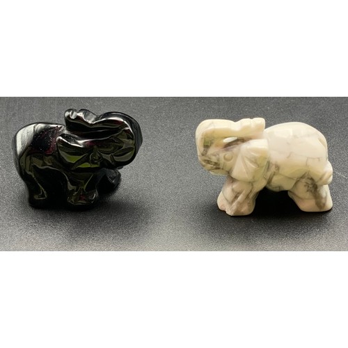 229 - 2 X Mookaitedecor Natural Stone Elephants RRP £20 ( P23007079 /C )