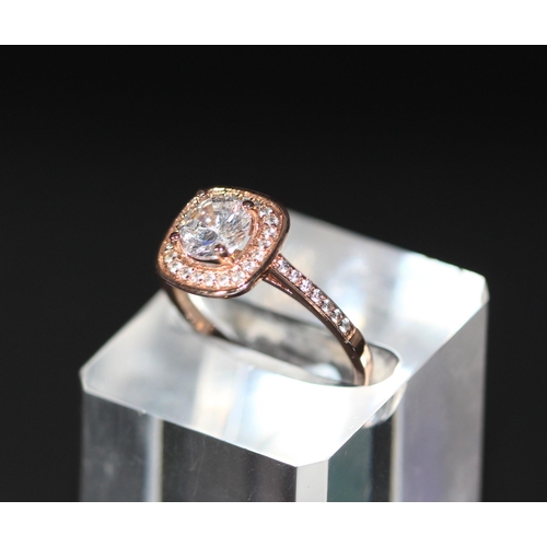 216 - PANDORA ROSE GOLD SPARKLE CUBIC ZIRCONIA RING IN BOX RRP £80 ( P23011475 /C )