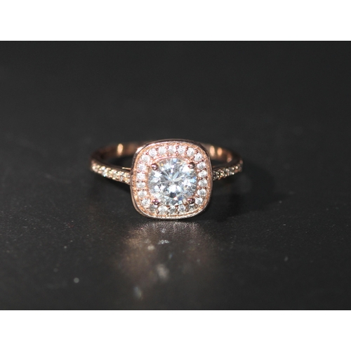 216 - PANDORA ROSE GOLD SPARKLE CUBIC ZIRCONIA RING IN BOX RRP £80 ( P23011475 /C )