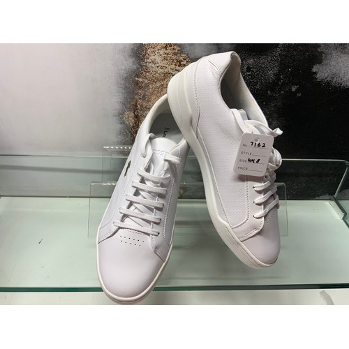 121 - LACOSTE CHALLENGE WHITE TRAINERS UK 8 RRP £55 ( P20197817 /C )