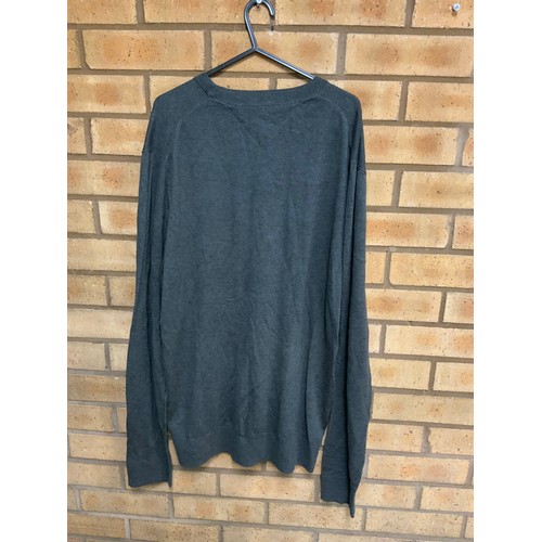 81 - TOMMY HILFIGER CHARCOAL ORAGNIC COTTON JUMPER NEW WITH TAGS SIZE XXL - RRP £90 ( P23006734 /C )