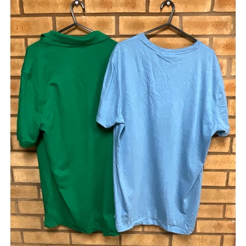 89 - LACOSTE LIGHT BLUE T-SHIRT & LACOSTE GREEN POLO SHIRT SIZE L TOTAL RRP £128.50 ( P20197820 /C )