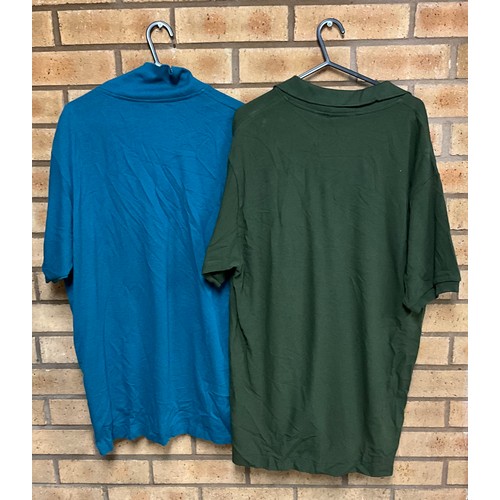 91 - LACOSTE POLO SHIRTS X 2 (OLIVE & TEAL ) SIZE L TOTAL RRP £158 ( P20197820 /C )