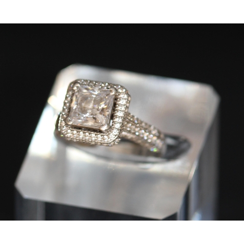 249 - 925 SILVER PRINCESS CUT DRESS RING ( P22129673 /C )