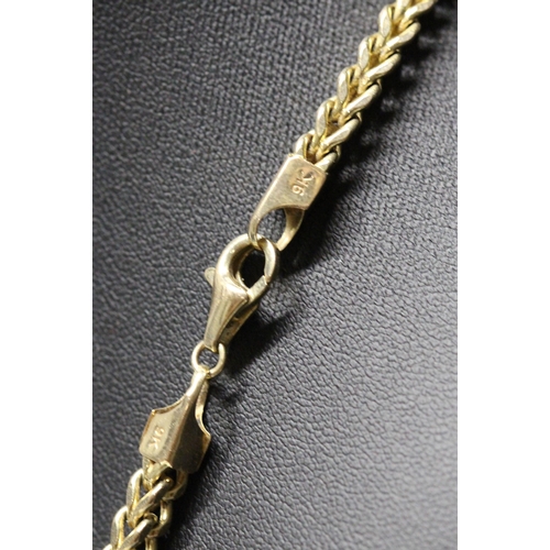 258 - 9CT GOLD FRANCO ITALIAN / FOXTAIL CHAIN 20 INCH 11.720 G ( P2302666 /C )