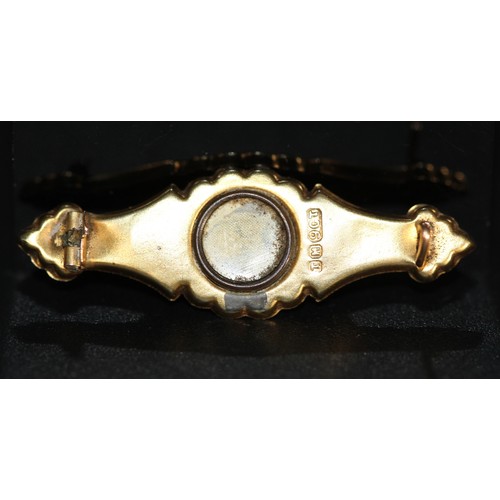 244 - 9CT GOLD EDWARDIAN BROOCH (STONES MISSING) MOURNING ( P22022010 /C )