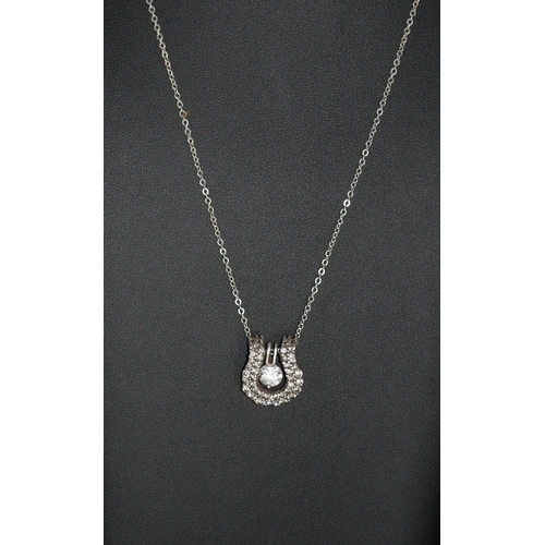 28 - FALABELLA DOUBLE ROW HORSESHOE SILVER 925 PENDANT RRP £75 ( P22012991 /C )