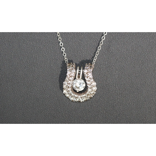 28 - FALABELLA DOUBLE ROW HORSESHOE SILVER 925 PENDANT RRP £75 ( P22012991 /C )