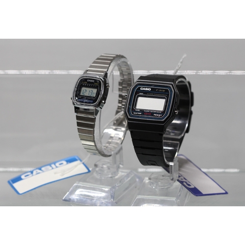 202 - WOMENS CASIO ALARM DIGIAL SS WATCH RRP £32 & CASIO RETRO RUBBER WATCH  RRP £55  TOTAL RRP £87 ( ... 