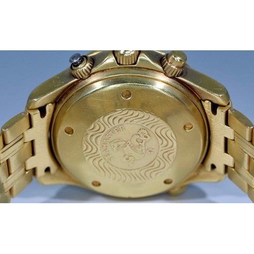 243 - OMEGA SEAMASTER PRO DIVERS CHRONOGRAPH 18K YELLOW GOLD ON BRACELET MODEL 2196.20.00 -CALIBRE 1154, T... 