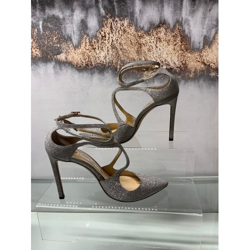 149 - JIMMY CHOO GLITTER LANCER HEELS SIZE 37 RRP £385 (P22207318/IPB/01)