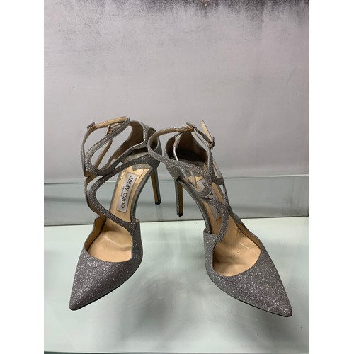 149 - JIMMY CHOO GLITTER LANCER HEELS SIZE 37 RRP £385 (P22207318/IPB/01)