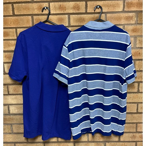 37 - 2 X NEW LACOSTE POLO SHIRT SIZE LARGE RRP £160 - (Royal Blue & Blue Stripe) ( P20197812 /C )