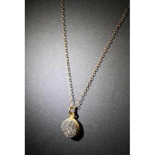 120 - CHARCOAL RAW DRUZY NECKLACE RRP £59 (GOLD PLATED) ( P22022010 /C )