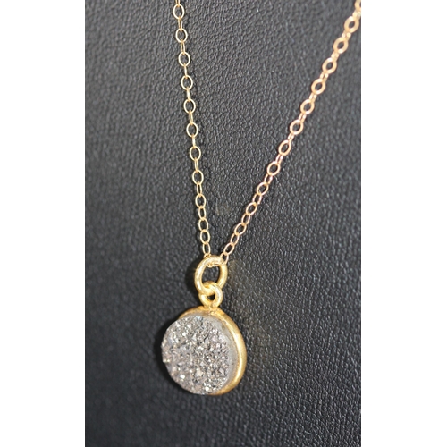 120 - CHARCOAL RAW DRUZY NECKLACE RRP £59 (GOLD PLATED) ( P22022010 /C )