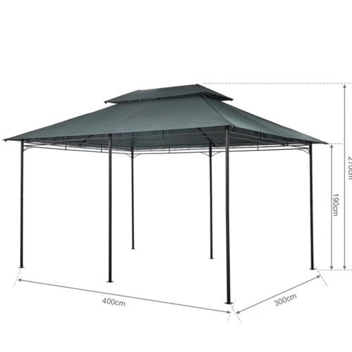 180 - DAKOTA FIELDS ARPI 4M X 3M METAL PATIO GAZEBO RRP £193.99