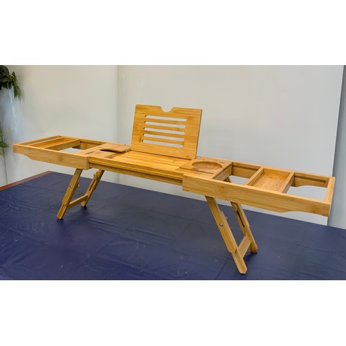 20 - NEW BAMBOO EXTENDABLE BATH CADDY DESK TRAY RRP £39.95