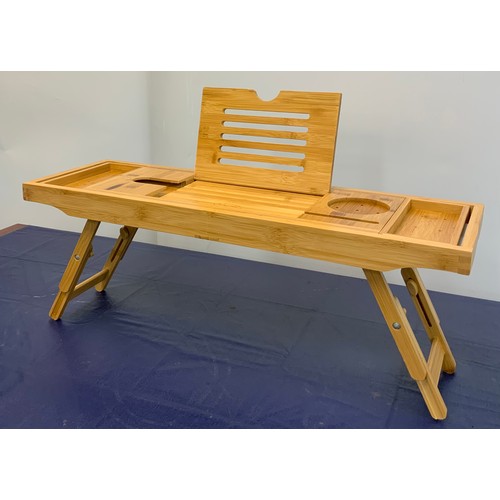 22 - NEW BAMBOO EXTENDABLE BATH CADDY DESK TRAY RRP £39.95