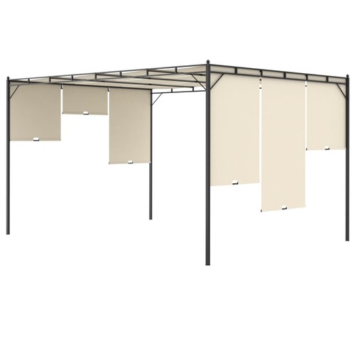 187 - NEW VIDA XL  GARDEN GAZEBO WITH SIDE CURTAINS 4 X 3 RRP £217.99