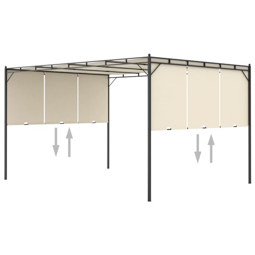 187 - NEW VIDA XL  GARDEN GAZEBO WITH SIDE CURTAINS 4 X 3 RRP £217.99