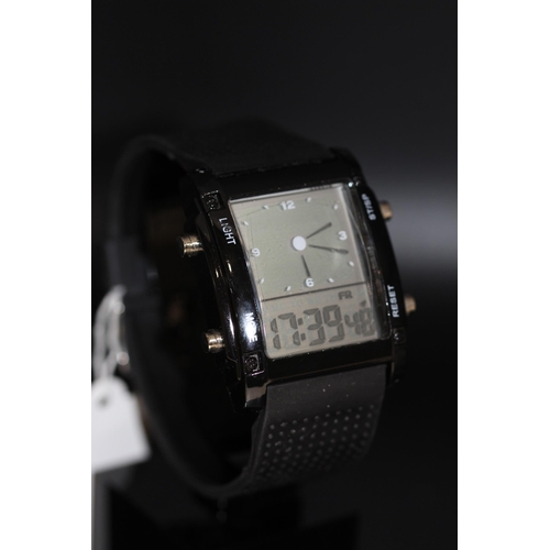 49 - NEW BLACK DIGITAL LED CHHRONGRAPH SPORTS WATCH RRP £78 ( P23011475 /C )