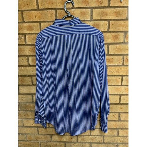 22 - 4 x MENS SHIRTS - 2 x RALPH LAUREN SIZE L, ARMANI JEANS SHIRT SIZE L & EATON SHIRT SIZE 17 COLLA... 