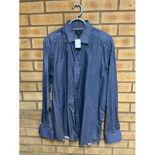 22 - 4 x MENS SHIRTS - 2 x RALPH LAUREN SIZE L, ARMANI JEANS SHIRT SIZE L & EATON SHIRT SIZE 17 COLLA... 