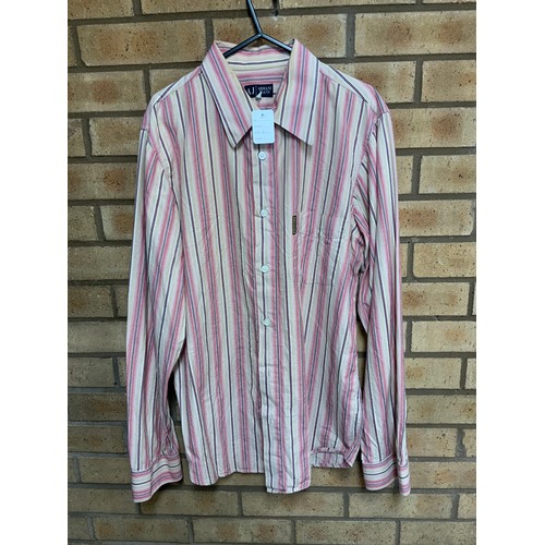 22 - 4 x MENS SHIRTS - 2 x RALPH LAUREN SIZE L, ARMANI JEANS SHIRT SIZE L & EATON SHIRT SIZE 17 COLLA... 